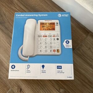AT&T CL4940 Corded Standard Phone with Answering System and Backlit Display
